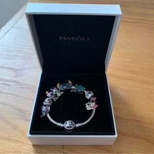 NWOT Retired Pandora Poetic Blooms Bracelet w/ 9 Disney Lilo & Stitch Charms